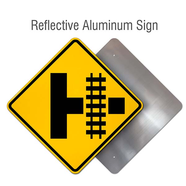 Highway-Light Rail Transit Grade Crossing Right Sign