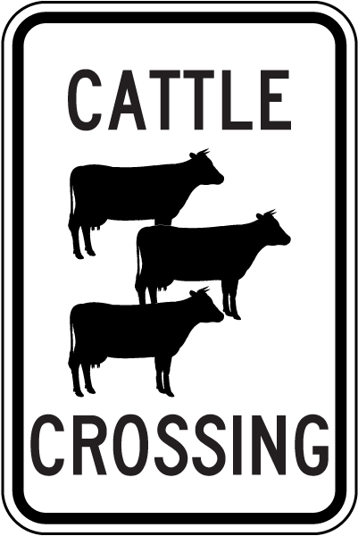 Cattle Crossing Sign