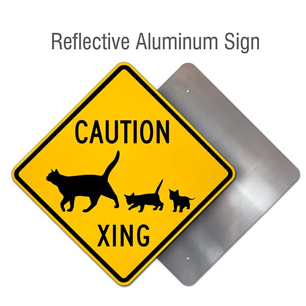 Caution Cats Crossing Sign