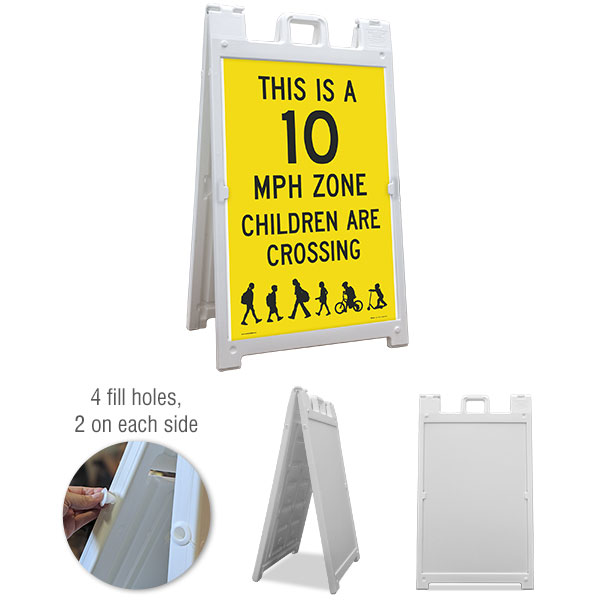 10 MPH Zone Sandwich Board Sign