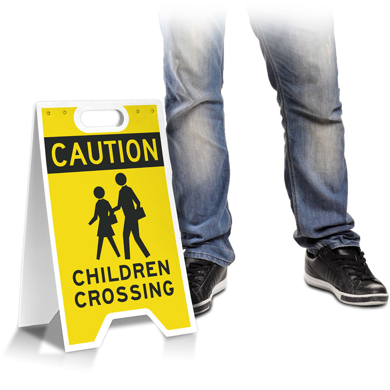 Caution Children Crossing Floor Stand