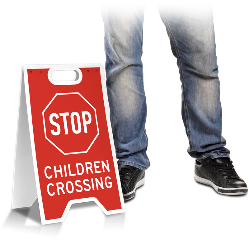 Stop Children Crossing Floor Stand