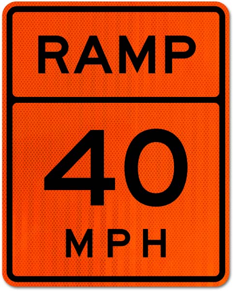 Advisory Ramp 40 MPH Sign