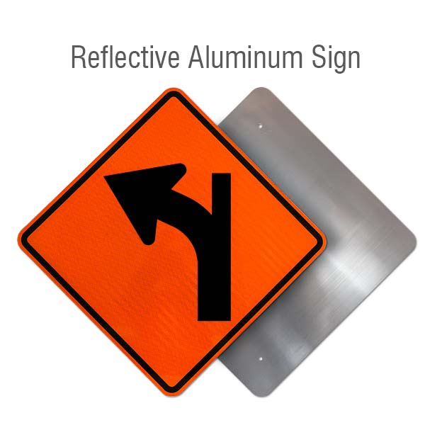 Left Combination Curve / Side Road Intersection (Tangent) Sign