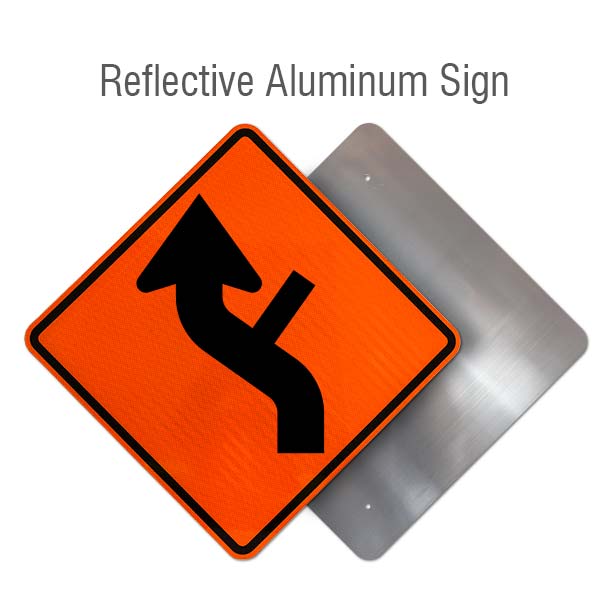 Left Combination Reverse Curve / Side Road Intersection Sign
