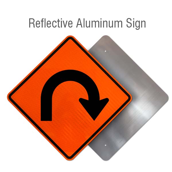 Right 180 Degree (Hairpin) Curve Sign