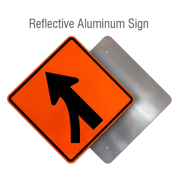 Left Entering Roadway Merge Sign