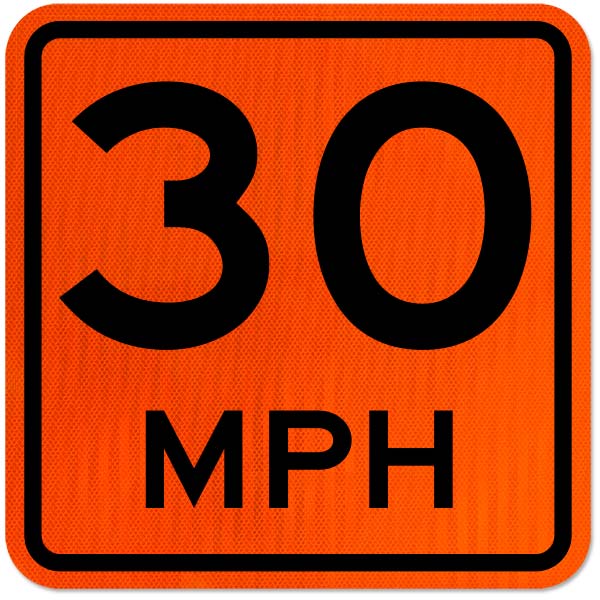 Advisory 30 MPH Sign