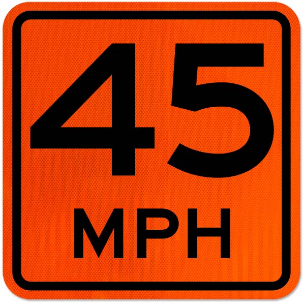 Advisory 45 MPH Sign