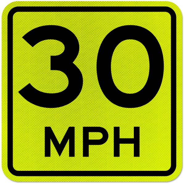 Advisory 30 MPH Sign