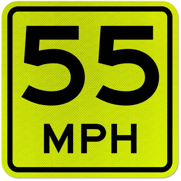 Advisory 55 MPH Sign