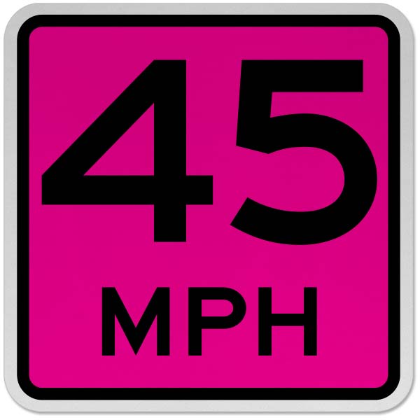 Advisory 45 MPH Sign