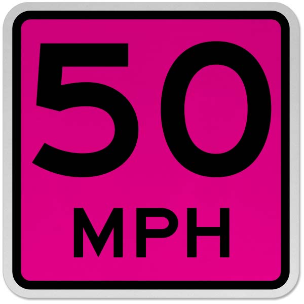 Advisory 50 MPH Sign