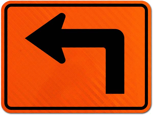 Supplemental Advance Left Arrow Sign