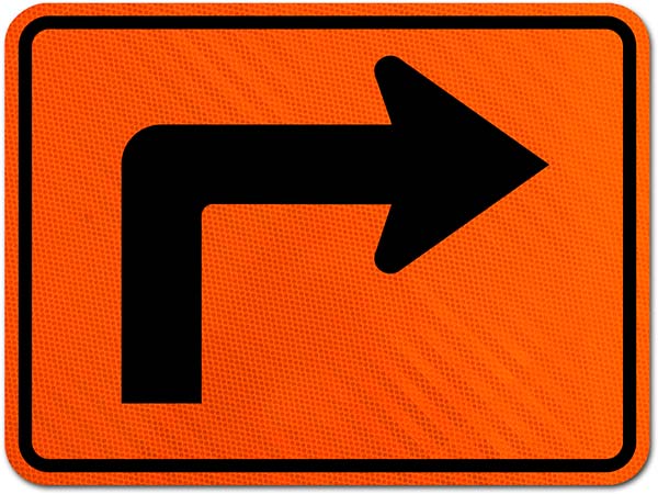 Supplemental Advance Right Arrow Sign