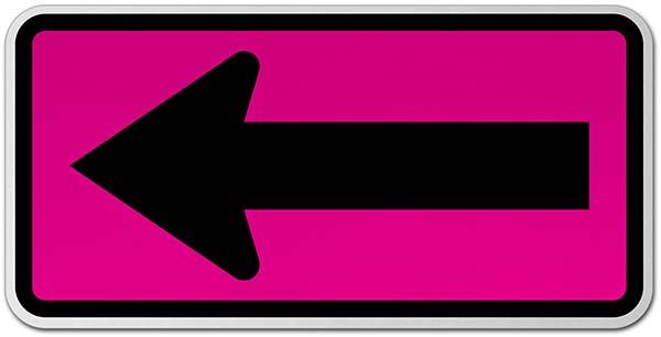 One Direction Large Left Arrow Sign