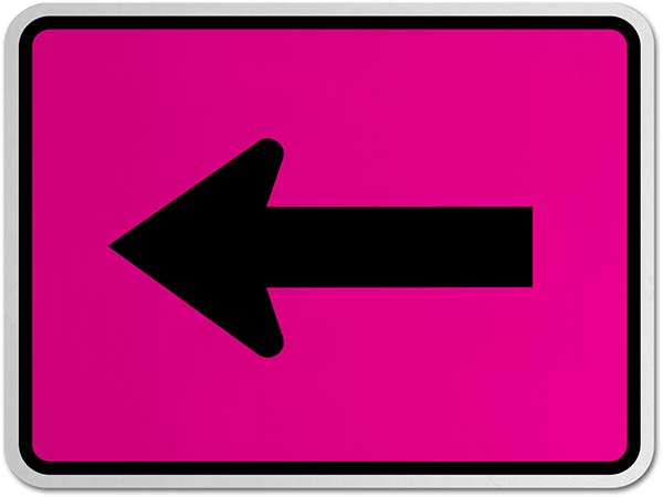 Supplemental Left Arrow Sign
