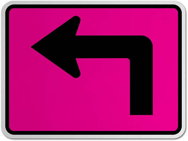 Supplemental Advance Left Arrow Sign