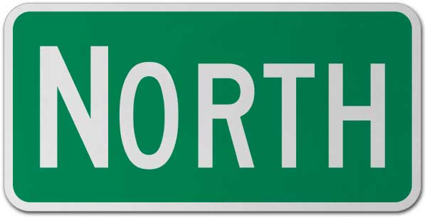 North Route Marker Sign