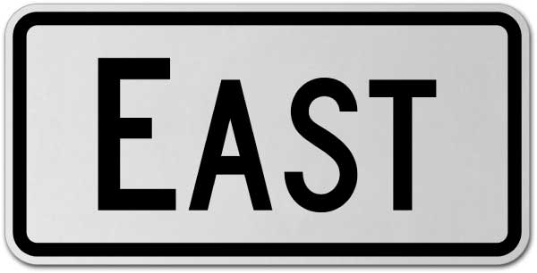 East Route Marker Sign