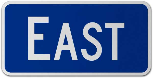 East Route Marker Sign