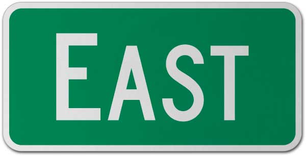 East Route Marker Sign