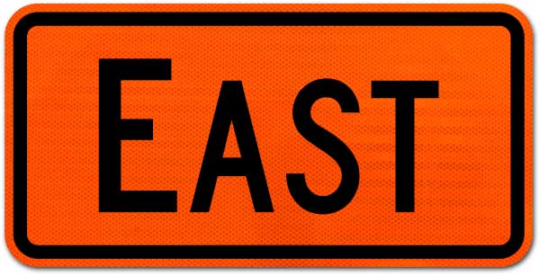 East Route Marker Sign