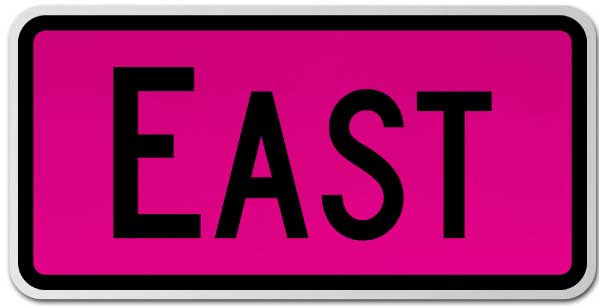 East Route Marker Sign
