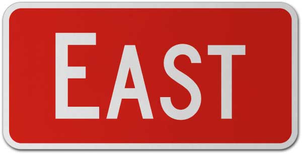 East Route Marker Sign
