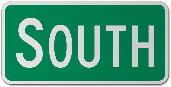 South Route Marker Sign