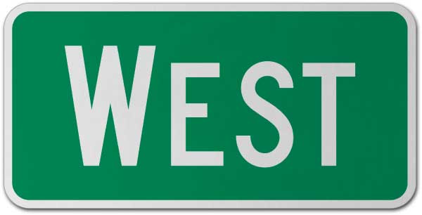 West Route Marker Sign