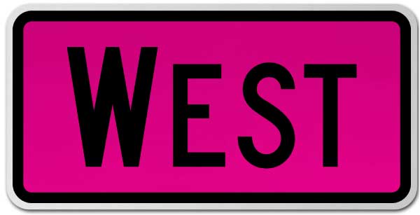 West Route Marker Sign