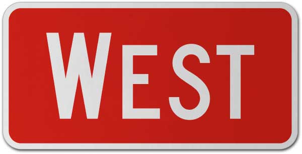 West Route Marker Sign