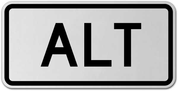 Alt Route Marker Sign