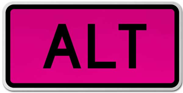 Alt Route Marker Sign