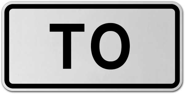 To Route Marker Sign