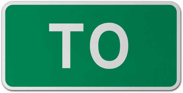 To Route Marker Sign