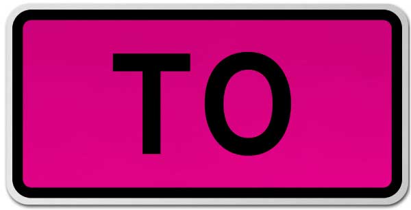 To Route Marker Sign