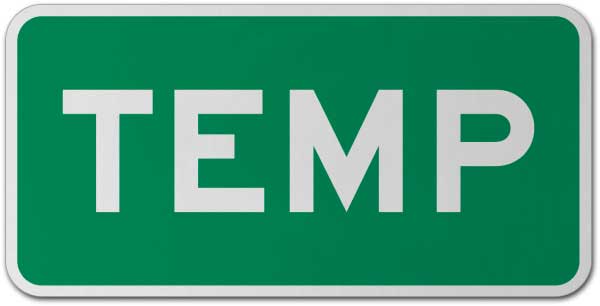 Temp Route Marker Sign