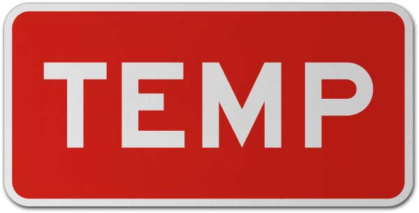 Temp Route Marker Sign