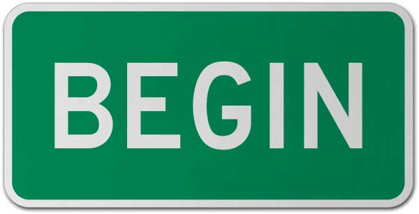 Begin Route Marker Sign