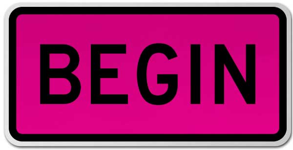 Begin Route Marker Sign