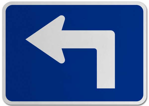 Left Advance Turn (Auxiliary) Sign