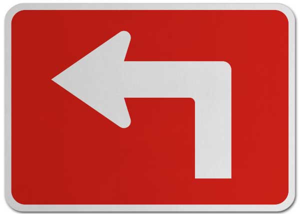 Left Advance Turn (Auxiliary) Sign
