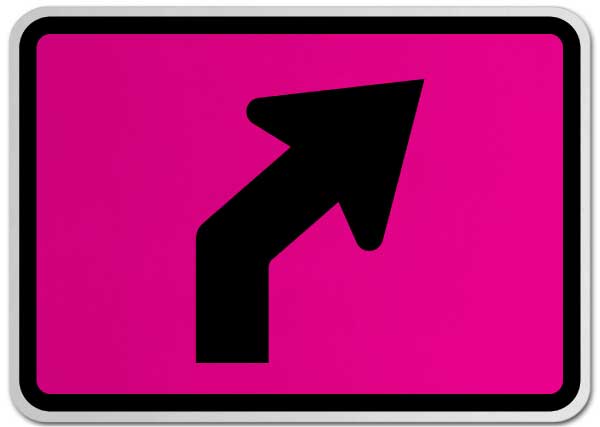 Right Advance Angle Turn (Auxiliary) Sign