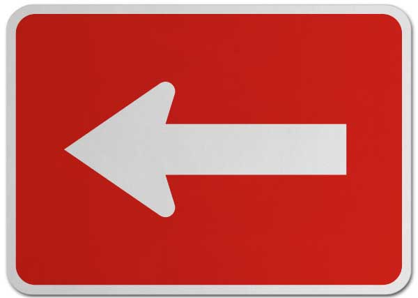 Left Turn Arrow (Auxiliary) Sign