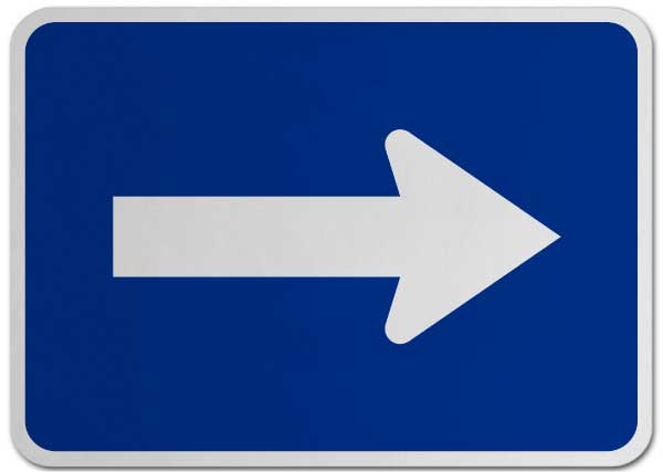 Right Turn Arrow (Auxiliary) Sign