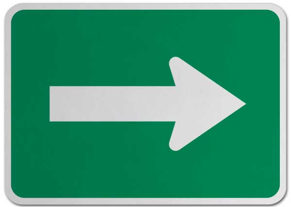 Right Turn Arrow (Auxiliary) Sign