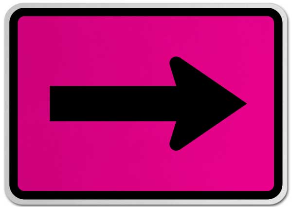 Right Turn Arrow (Auxiliary) Sign