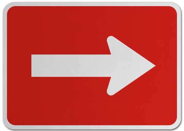 Right Turn Arrow (Auxiliary) Sign